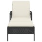 vidaXL Sonnenliege mit Auflage Schwarz 63x200x81 cm Poly Rattan vidaXL Sonnenliege mit Auflage Schwarz 63x200x81 cm Poly Rattan