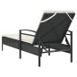 vidaXL Sonnenliege mit Auflage Schwarz 63x200x81 cm Poly Rattan vidaXL Sonnenliege mit Auflage Schwarz 63x200x81 cm Poly Rattan