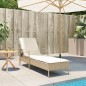 vidaXL Sonnenliege mit Auflage Beige 63x200x81 cm Poly Rattan vidaXL Sonnenliege mit Auflage Beige 63x200x81 cm Poly Rattan