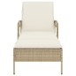 vidaXL Sonnenliege mit Auflage Beige 63x200x81 cm Poly Rattan vidaXL Sonnenliege mit Auflage Beige 63x200x81 cm Poly Rattan