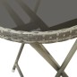 vidaXL 3-tlg. Bistro-Set mit Kissen Grau Poly Rattan und Glas vidaXL 3-tlg. Bistro-Set mit Kissen Grau Poly Rattan und Glas