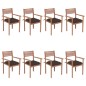 vidaXL Stapelbare Gartenstühle mit Kissen 8 Stk. Massivholz Teak vidaXL Stapelbare Gartenstühle mit Kissen 8 Stk. Massivholz Teak