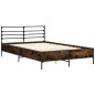 vidaXL Bettgestell Räuchereiche 120x190 cm Holzwerkstoff und Metall vidaXL Bettgestell Räuchereiche 120x190 cm Holzwerkstoff und Metall