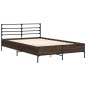 vidaXL Bettgestell Braun Eichen-Optik 135x190 cm Holzwerkstoff Metall vidaXL Bettgestell Braun Eichen-Optik 135x190 cm Holzwerkstoff Metall