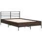 vidaXL Bettgestell Braun Eichen-Optik 140x190 cm Holzwerkstoff Metall vidaXL Bettgestell Braun Eichen-Optik 140x190 cm Holzwerkstoff Metall