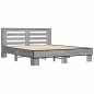 vidaXL Bettgestell Grau Sonoma 160x200 cm Holzwerkstoff und Metall vidaXL Bettgestell Grau Sonoma 160x200 cm Holzwerkstoff und Metall