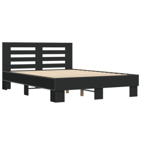 vidaXL Bettgestell Schwarz 140x190 cm Holzwerkstoff und Metall