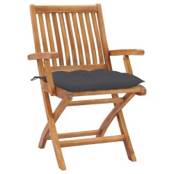 Klappbare Gartenstühle mit Kissen 8 Stk. Massivholz Teak