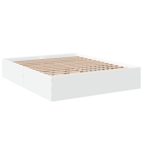 vidaXL Bettgestell Weiß 150x200 cm Holzwerkstoff
