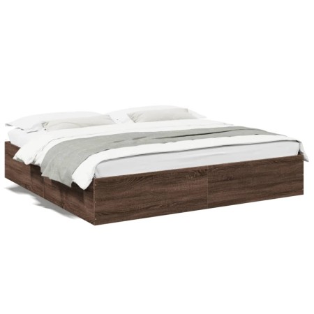 vidaXL Bettgestell Braun Eichen-Optik 180x200 cm Holzwerkstoff
