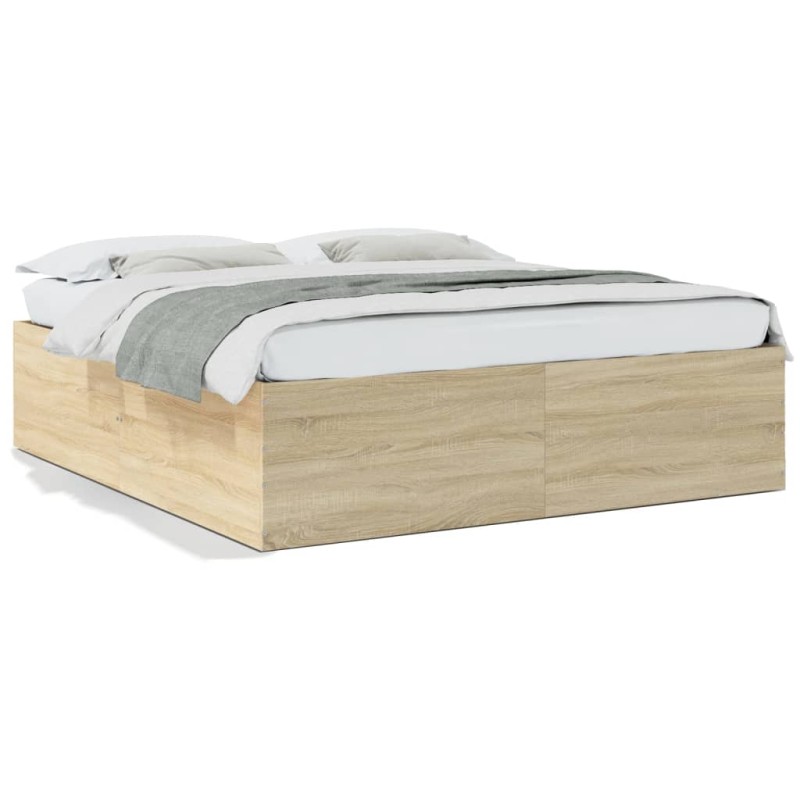 vidaXL Bettgestell Sonoma-Eiche 200x200 cm Holzwerkstoff vidaXL Bettgestell Sonoma-Eiche 200x200 cm Holzwerkstoff
