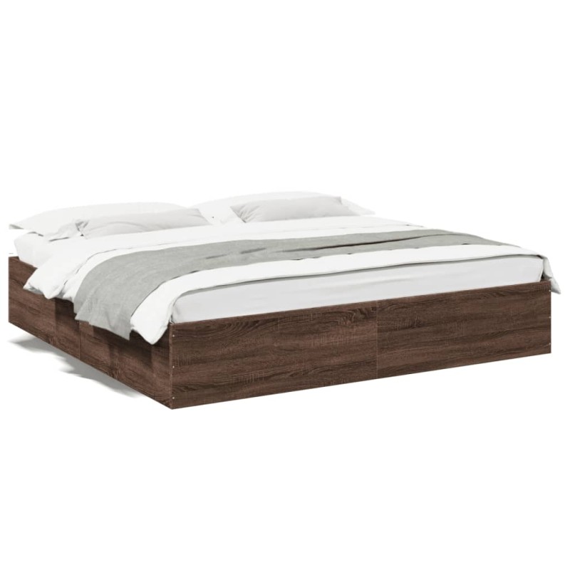 vidaXL Bettgestell Braun Eichen-Optik 200x200 cm Holzwerkstoff vidaXL Bettgestell Braun Eichen-Optik 200x200 cm Holzwerkstoff