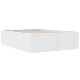 vidaXL Bettgestell Weiß 135x190 cm Holzwerkstoff