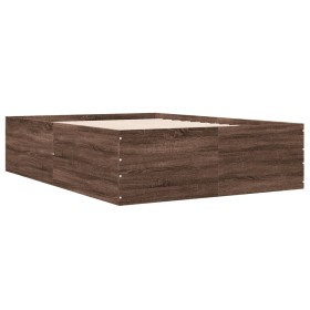 vidaXL Bettgestell Braun Eichen-Optik 135x190 cm Holzwerkstoff