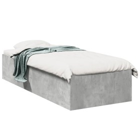 vidaXL Bettgestell Betongrau 90x190 cm Holzwerkstoff
