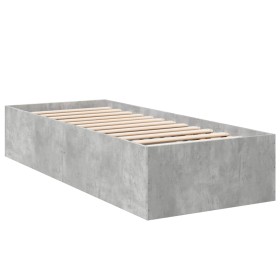 vidaXL Bettgestell Betongrau 90x190 cm Holzwerkstoff