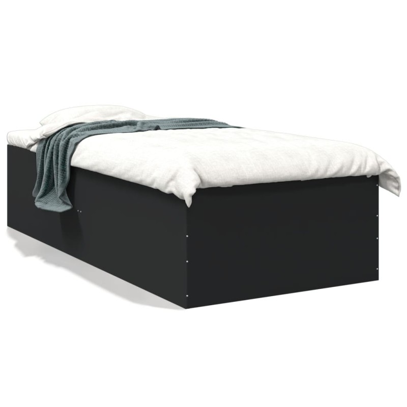 vidaXL Bettgestell Schwarz 90x190 cm Holzwerkstoff