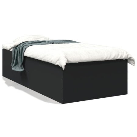 vidaXL Bettgestell Schwarz 90x190 cm Holzwerkstoff
