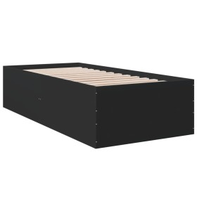 vidaXL Bettgestell Schwarz 90x190 cm Holzwerkstoff