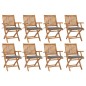 Klappbare Gartenstühle mit Kissen 8 Stk. Massivholz Teak Klappbare Gartenstühle mit Kissen 8 Stk. Massivholz Teak
