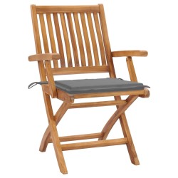 Klappbare Gartenstühle mit Kissen 8 Stk. Massivholz Teak