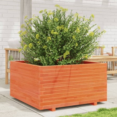 vidaXL Pflanzkübel Wachsbraun 90x90x49,5 cm Massivholz Kiefer