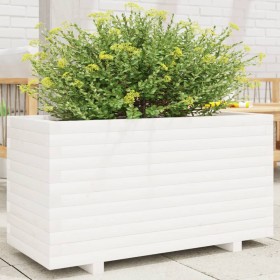 vidaXL Pflanzkübel Weiß 90x40x49,5 cm Massivholz Kiefer