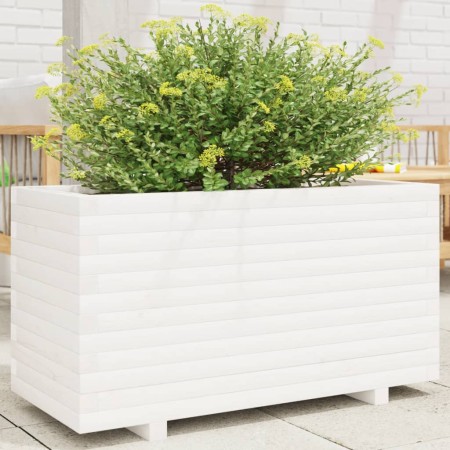 vidaXL Pflanzkübel Weiß 90x40x49,5 cm Massivholz Kiefer