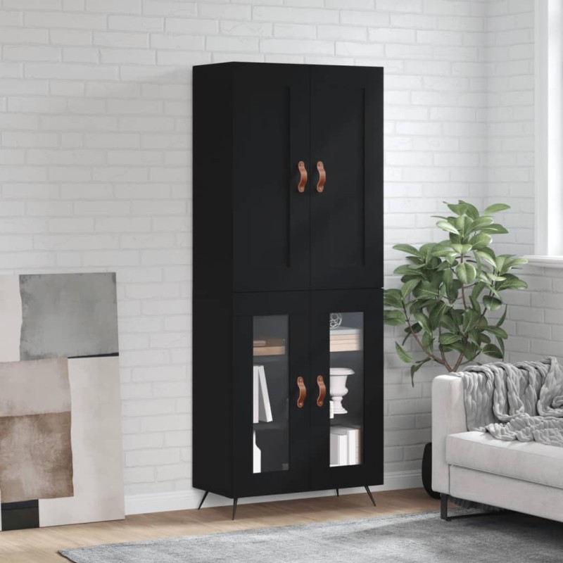 vidaXL Highboard Schwarz 69,5x34x180 cm Holzwerkstoff vidaXL Highboard Schwarz 69,5x34x180 cm Holzwerkstoff
