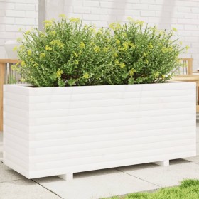 vidaXL Pflanzkübel Weiß 110x40x49,5 cm Massivholz Kiefer
