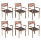 Stapelbare Gartenstühle mit Kissen 6 Stk. Massivholz Teak Stapelbare Gartenstühle mit Kissen 6 Stk. Massivholz Teak