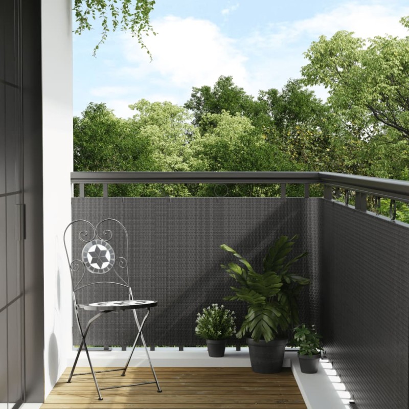 vidaXL Balkon-Sichtschutz Anthrazit 600x80 cm Poly Rattan vidaXL Balkon-Sichtschutz Anthrazit 600x80 cm Poly Rattan
