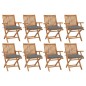 vidaXL Klappbare Gartenstühle mit Kissen 8 Stk. Massivholz Teak vidaXL Klappbare Gartenstühle mit Kissen 8 Stk. Massivholz Teak