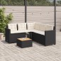 vidaXL Gartensofa in L-Form mit Tisch und Kissen Schwarz Poly Rattan vidaXL Gartensofa in L-Form mit Tisch und Kissen Schwarz Poly Rattan