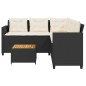 vidaXL Gartensofa in L-Form mit Tisch und Kissen Schwarz Poly Rattan vidaXL Gartensofa in L-Form mit Tisch und Kissen Schwarz Poly Rattan