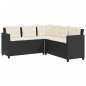 vidaXL Gartensofa in L-Form mit Tisch und Kissen Schwarz Poly Rattan vidaXL Gartensofa in L-Form mit Tisch und Kissen Schwarz Poly Rattan