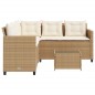 vidaXL Gartensofa in L-Form mit Tisch und Kissen Beige Poly Rattan vidaXL Gartensofa in L-Form mit Tisch und Kissen Beige Poly Rattan
