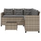 vidaXL Gartensofa in L-Form mit Tisch und Kissen Grau Poly Rattan vidaXL Gartensofa in L-Form mit Tisch und Kissen Grau Poly Rattan