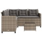 vidaXL Gartensofa in L-Form mit Tisch und Kissen Grau Poly Rattan vidaXL Gartensofa in L-Form mit Tisch und Kissen Grau Poly Rattan