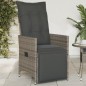 vidaXL Gartensessel Verstellbar mit Kissen Grau Poly Rattan vidaXL Gartensessel Verstellbar mit Kissen Grau Poly Rattan