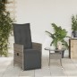 vidaXL Gartensessel Verstellbar mit Kissen Grau Poly Rattan vidaXL Gartensessel Verstellbar mit Kissen Grau Poly Rattan