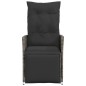 vidaXL Gartensessel Verstellbar mit Kissen Grau Poly Rattan vidaXL Gartensessel Verstellbar mit Kissen Grau Poly Rattan