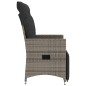 vidaXL Gartensessel Verstellbar mit Kissen Grau Poly Rattan vidaXL Gartensessel Verstellbar mit Kissen Grau Poly Rattan