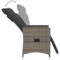 vidaXL Gartensessel Verstellbar mit Kissen Grau Poly Rattan vidaXL Gartensessel Verstellbar mit Kissen Grau Poly Rattan