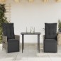 vidaXL Gartensessel mit Kissen 2 Stk. Verstellbar Grau Poly Rattan vidaXL Gartensessel mit Kissen 2 Stk. Verstellbar Grau Poly Rattan