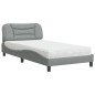 vidaXL Bett mit Matratze Hellgrau 100x200 cm Stoff