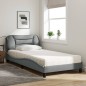 vidaXL Bett mit Matratze Hellgrau 100x200 cm Stoff