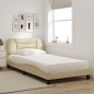 vidaXL Bett mit Matratze Creme 100x200 cm Stoff vidaXL Bett mit Matratze Creme 100x200 cm Stoff