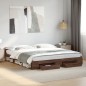 vidaXL Bettgestell mit Schubladen Braun Eichen-Optik 200x200 cm vidaXL Bettgestell mit Schubladen Braun Eichen-Optik 200x200 cm