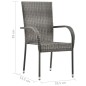 7-tlg. Garten-Essgruppe Poly Rattan Grau 7-tlg. Garten-Essgruppe Poly Rattan Grau